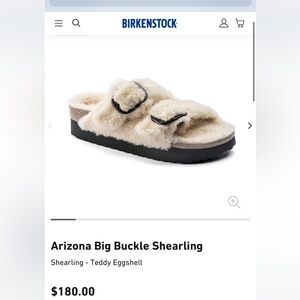 Birkenstock Papillio Arizona Big Buckle Shearling Sandal NWT